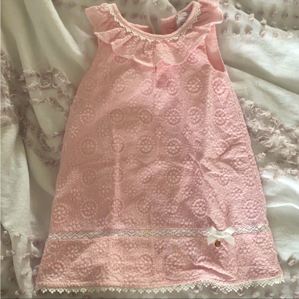Toddler girls light pink embroidered dress